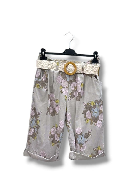 EFPSCRBG Plus Size Cropped Pants Beige