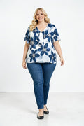 EFPSETNV Plus Size Stretch Top Navy