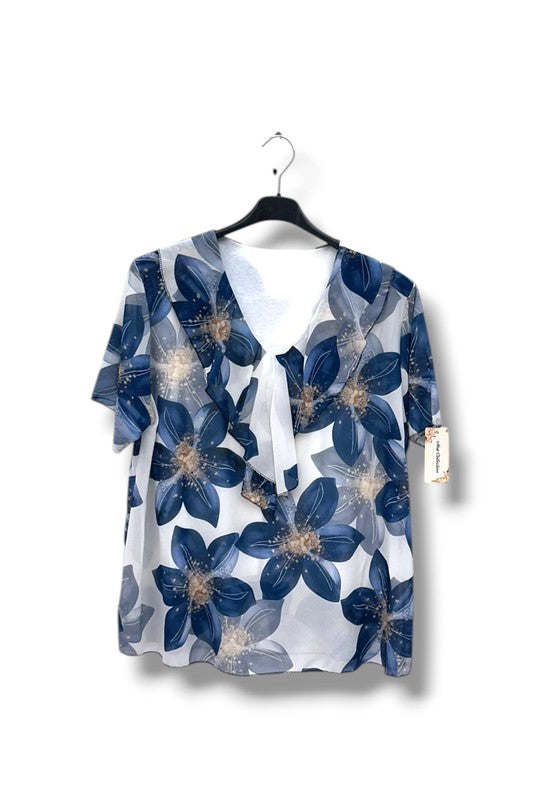 EFPSETNV Plus Size Stretch Top Navy