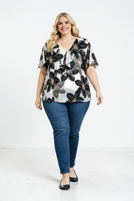 EFPSETBK Plus Size Stretch Top Black