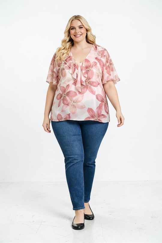 EFPSETPK Plus Size Stretch Top Pink