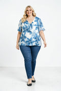 EFPSETSB Plus Size Stretch Top Sky Blue
