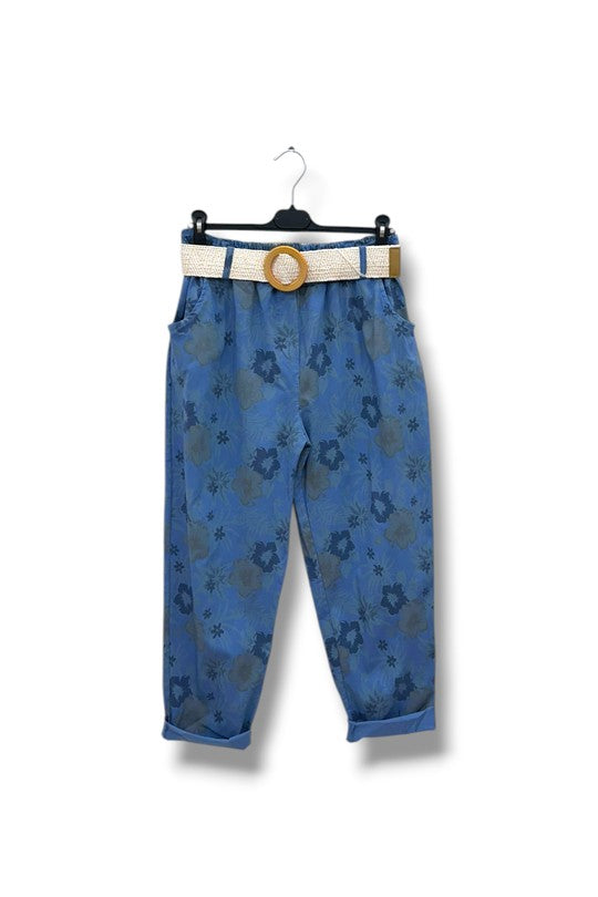EFPSCCNV Plus Size Cropped Capri Pants Navy