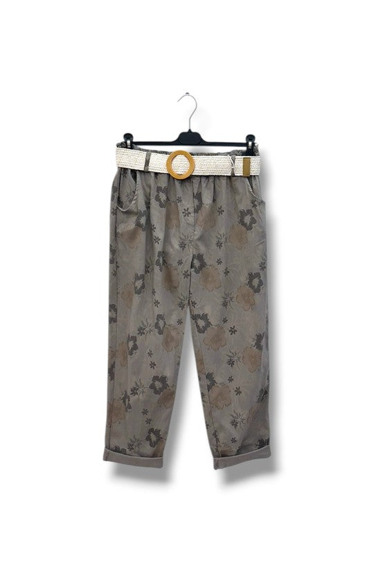 EFPSCCTP Plus Size Cropped Capri Pants Taupe