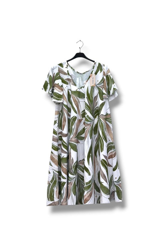 EFPSPDKH Plus Size Stretch Dress Khaki