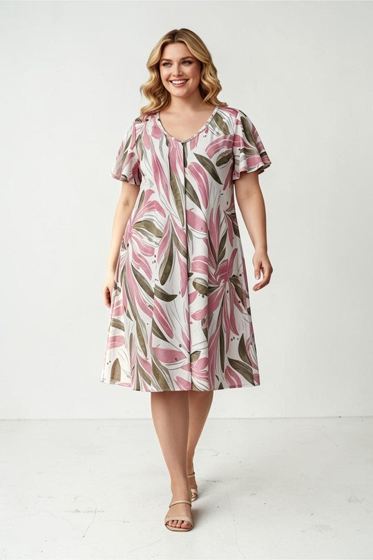 EFPSPDPK Plus Size Stretch Dress Pink