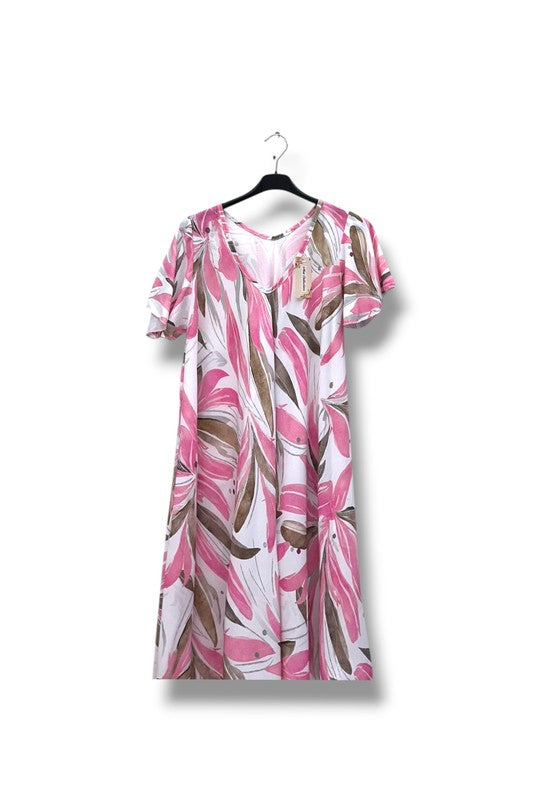 EFPSPDPK Plus Size Stretch Dress Pink