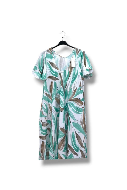 EFPSPDTQ Plus Size Stretch Dress Turquoise