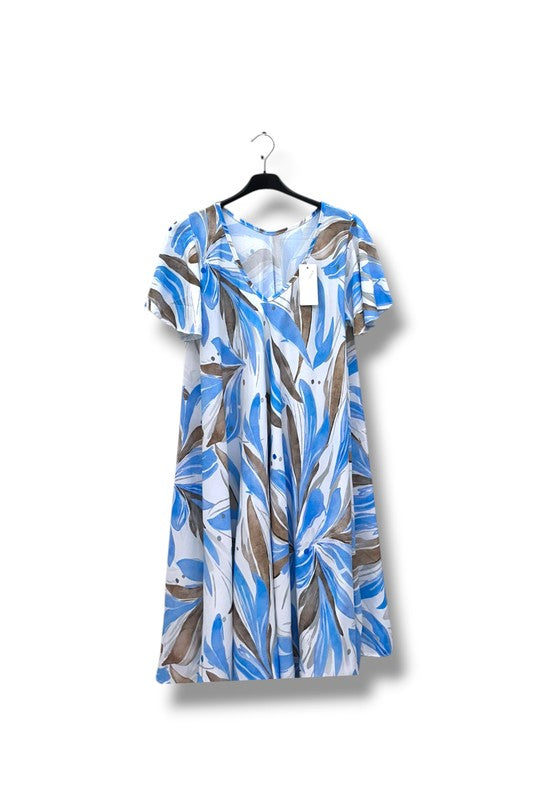 EFPSPDBL Plus Size Stretch Dress Blue