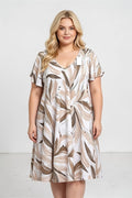 EFPSPDBG Plus Size Stretch Dress Beige