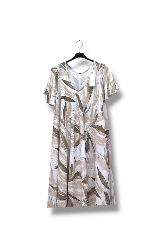 EFPSPDBG Plus Size Stretch Dress Beige