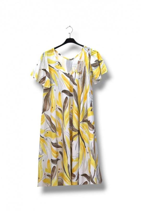 EFPSPDYL Plus Size Stretch Dress Yellow