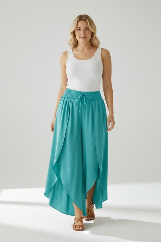 EFPSVPTQ Plus Size Viscose Pants Turquoise