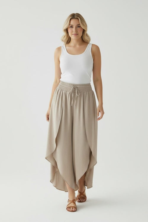 EFPSVPBG Plus Size Viscose Pants Beige