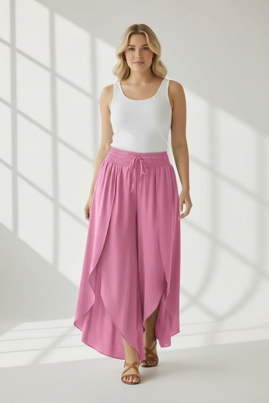 EFPSVPPK Plus Size Viscose Pants Pink