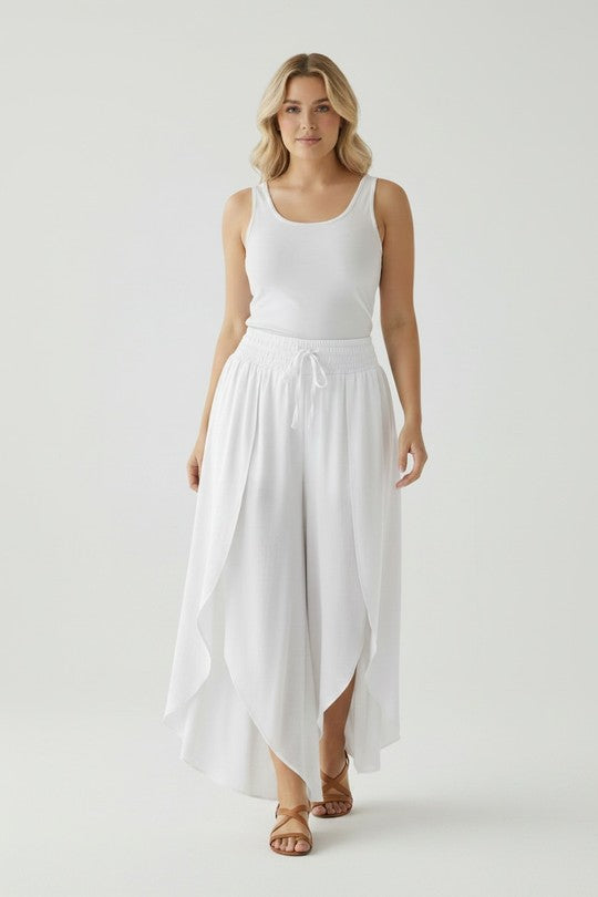 EFPSVPWH Plus Size Viscose Pants White