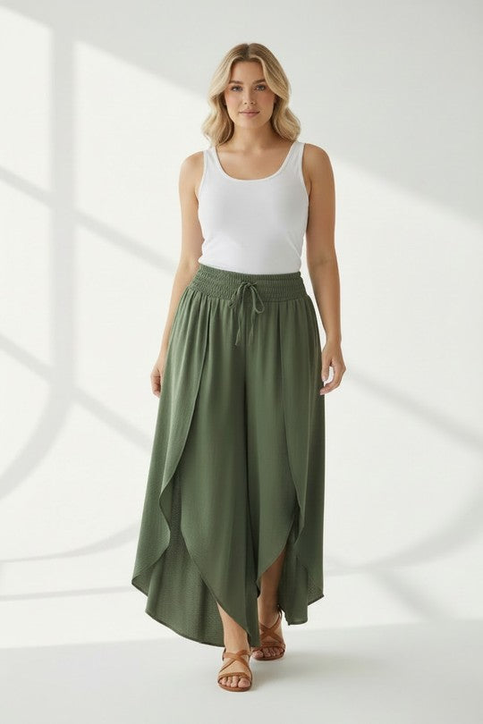 EFPSVPKH Plus Size Viscose Pants Khaki