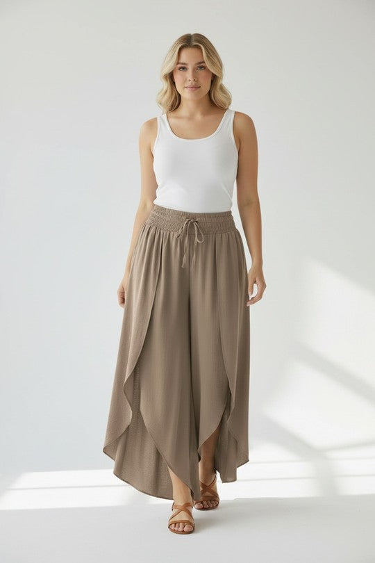 EFPSVPTP Plus Size Viscose Pants Taupe