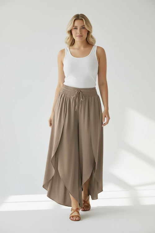 EFPSVPTP Plus Size Viscose Pants Taupe