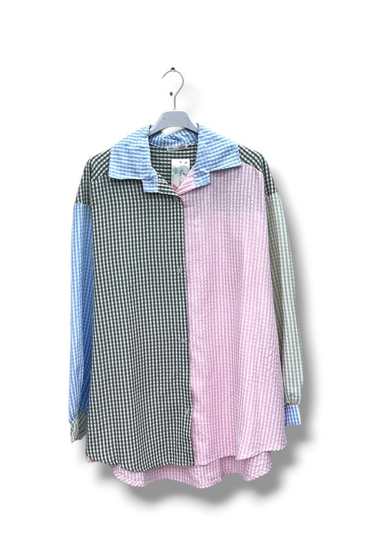 EFPSVBSB Plus Size Viscose Blouse Sky Blue