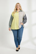 EFPSVBKH Plus Size Viscose Blouse Khaki