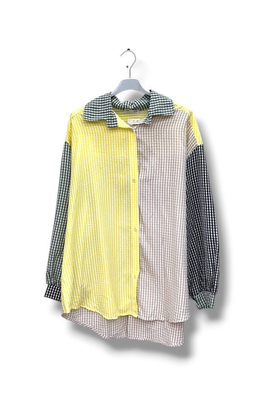 EFPSVBKH Plus Size Viscose Blouse Khaki