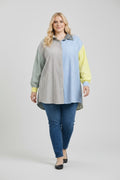 EFPSVBGW Plus Size Viscose Blouse Green Water