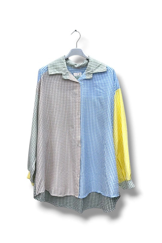 EFPSVBGW Plus Size Viscose Blouse Green Water