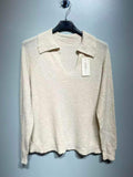 CO21 Beige Collared Knit Sweater