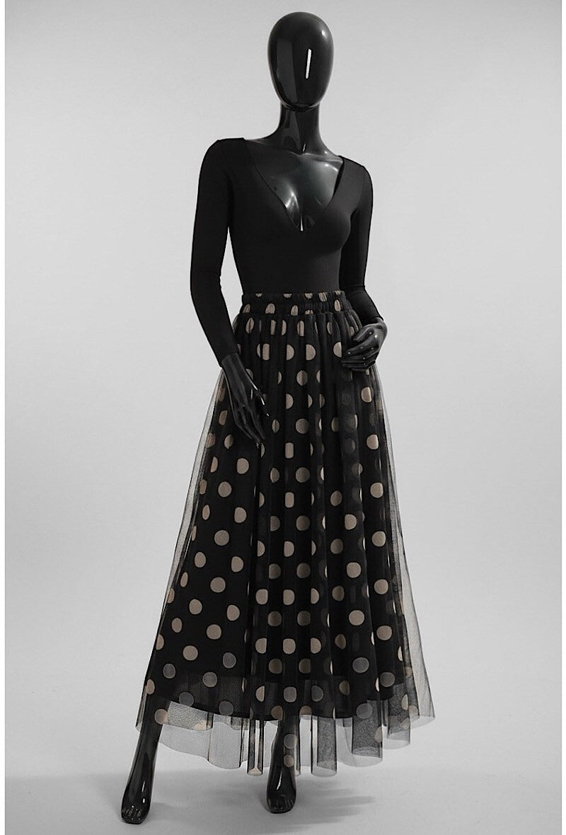 ELAR26 Black Polka Dot Skirt