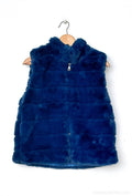 124 Navy Blue  Faux Fur Vest SIZE S/M LOOWIE