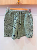 IV2526212KH Gauze Cotton Bandana Shorts Khaki