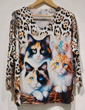 POCATS Italian Cozy CATS Leopard Sweater One Size LOOWIE