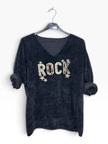 VM110 Black Sequin Rock Sweater