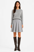 LUPKS3 Grey Pleated Knit Skirt