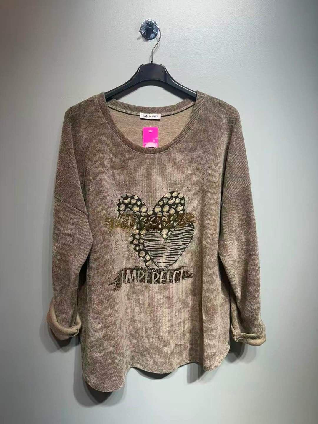 CO40 Taupe Heart Print Tunic