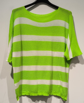 POSTG Apple Striped Knit Printed Sweater LOOWIE