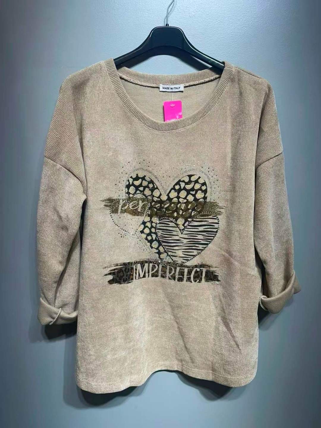 CO36 Beige Heart Print Tunic