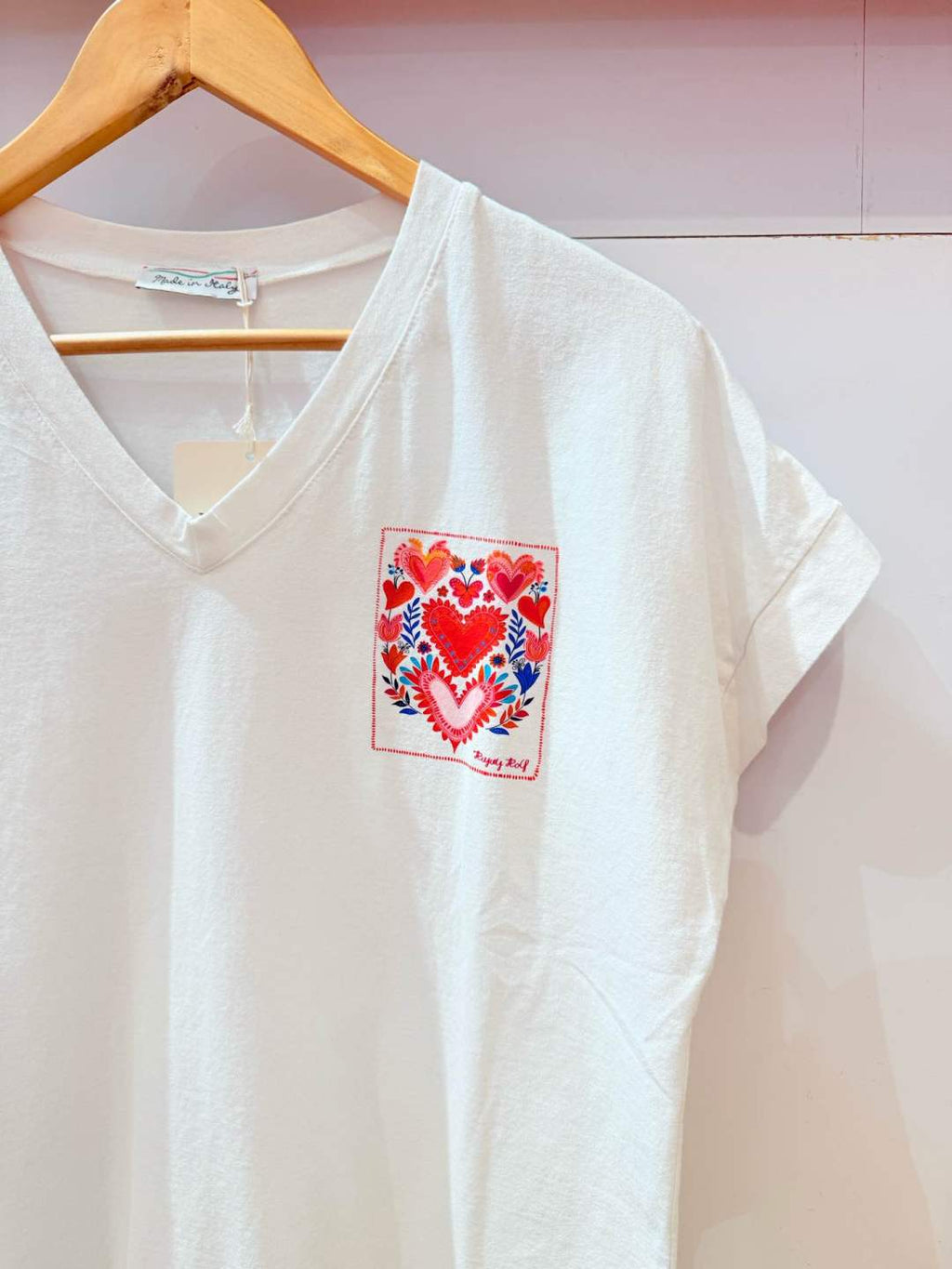 IV0135WH Cotton V-Neck T-Shirt Plus Size White
