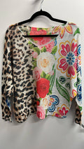 POLEO Brown Leopard Animal Round Knit Printed Sweater