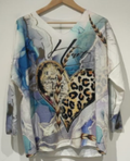 POHB Italian Cozy White Heart Sweater One Size LOOWIE