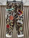 VISWWLL Italian Wild Love Leopard Print Sweatpants LOOWIE