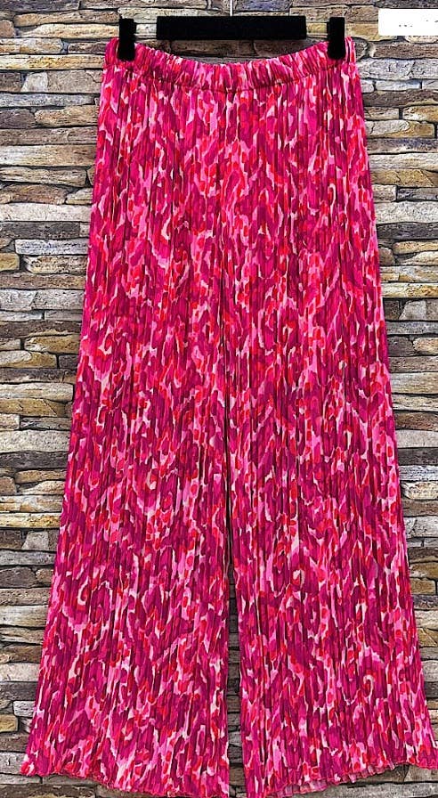 ELPFLF Italian Printed Abstract Pink Summer Pants LOOWIE