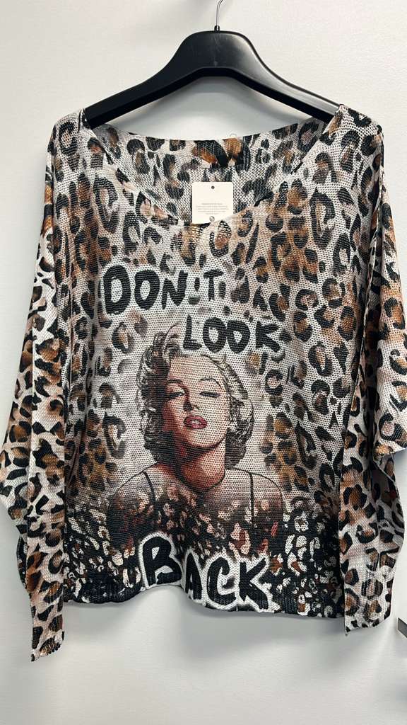 POMARY One Size Lady Leopard Printed Knitted Sweater LOOWIE