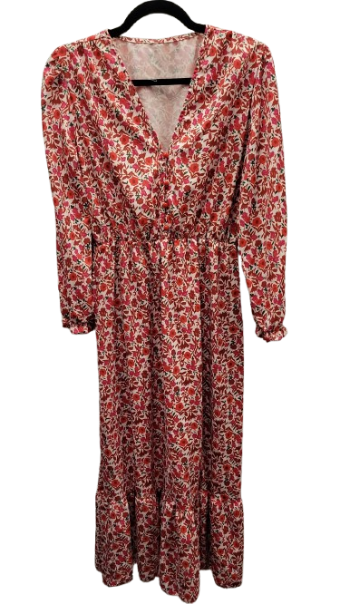 UN1 Floral Long-Sleeve Dress with Ruffled Hem