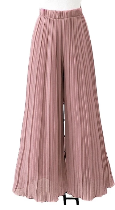 ELPLOP Italian Old Pink Pleated Wide Legs Pants LOOWIE