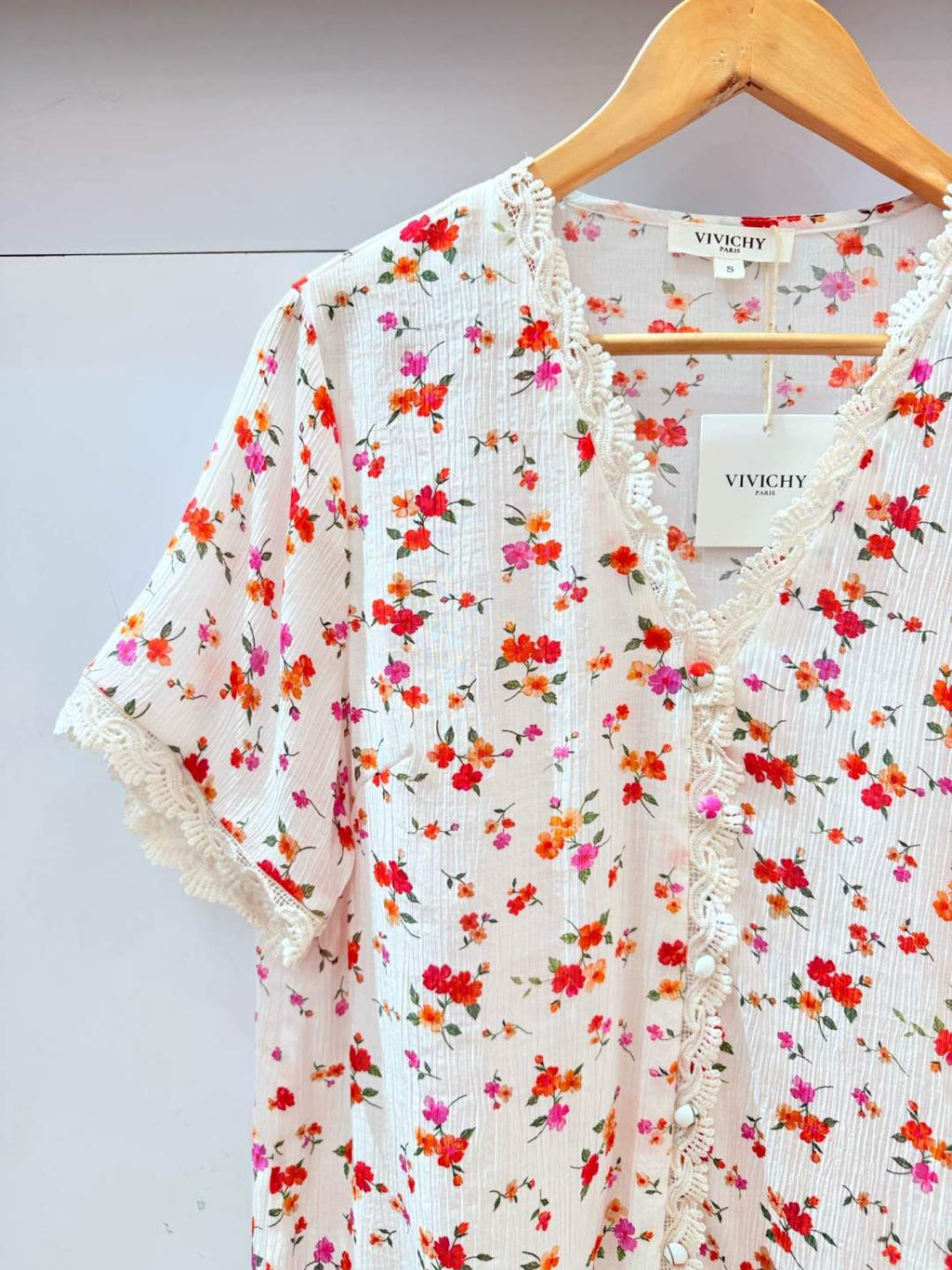 IVA272GTOR Floral Shirt Plus Size Orange