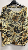 VIFLO Beige Fall Floral Round Knit Printed Sweater LOOWIE