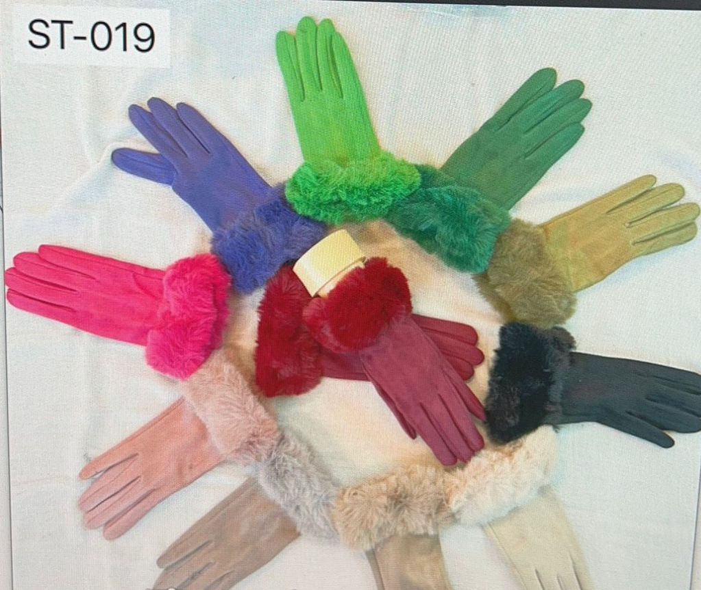 MAGL Colorful Soft Touch Screen Gloves with Fake fur