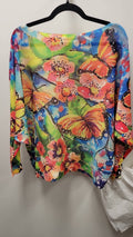 VIB1 Blue Butterfly Knit Printed Sweater LOOWIE